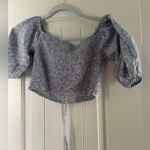 Lulus Smocked Crop Top XS NWOT